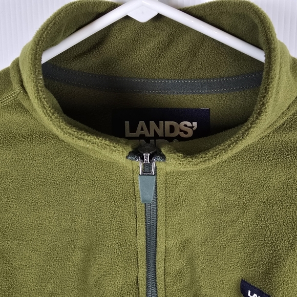 Lands' End Unisex AppleGreen LongSleeve Quarter-Zip Fleece Pullover Size M 38-40 - Picture 3 of 11